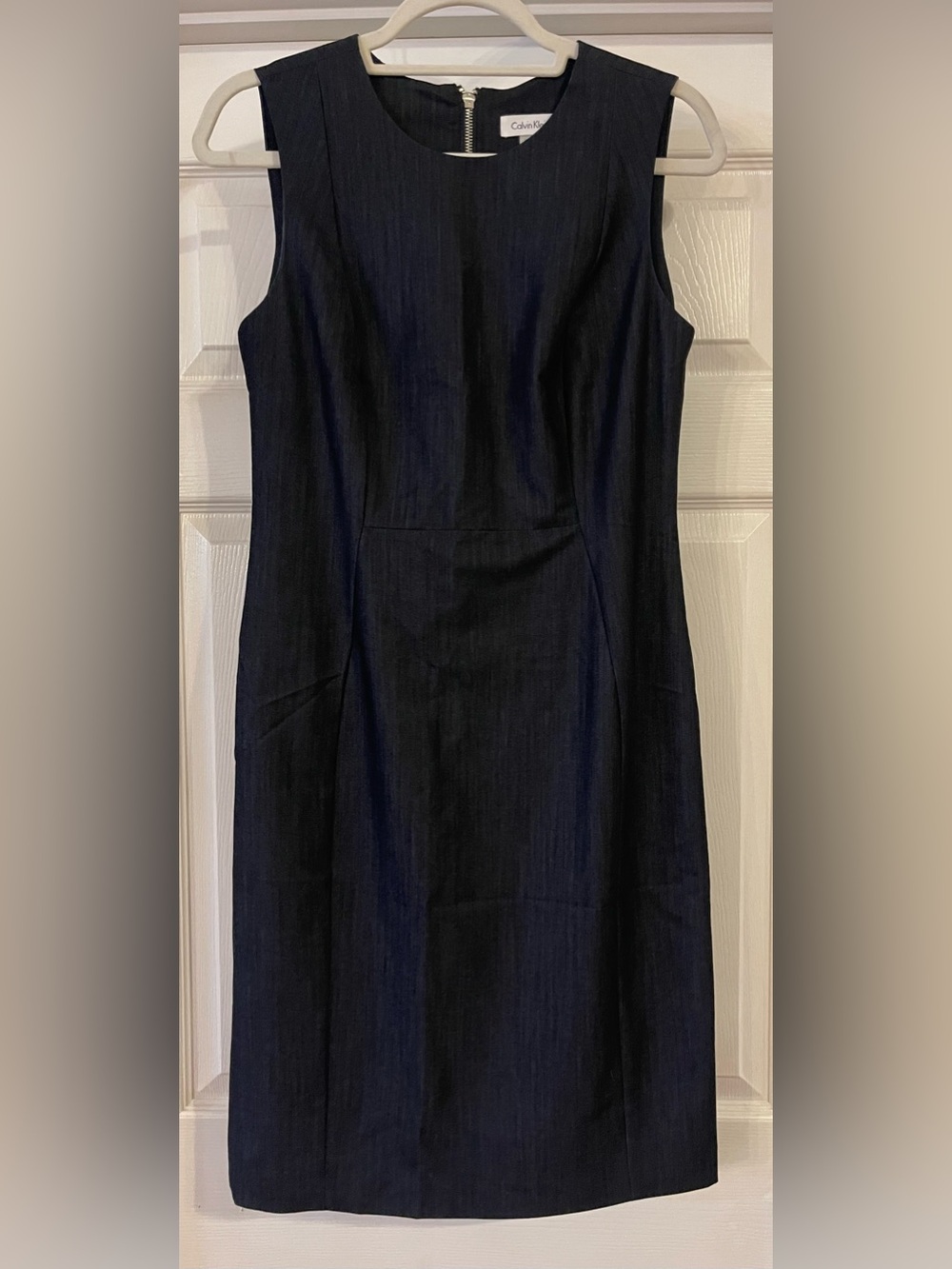 Calvin Klein Navy Sleeveless Sheath Dress Size 8